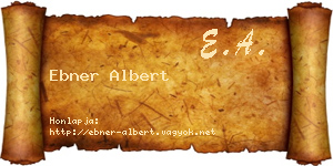 Ebner Albert névjegykártya
